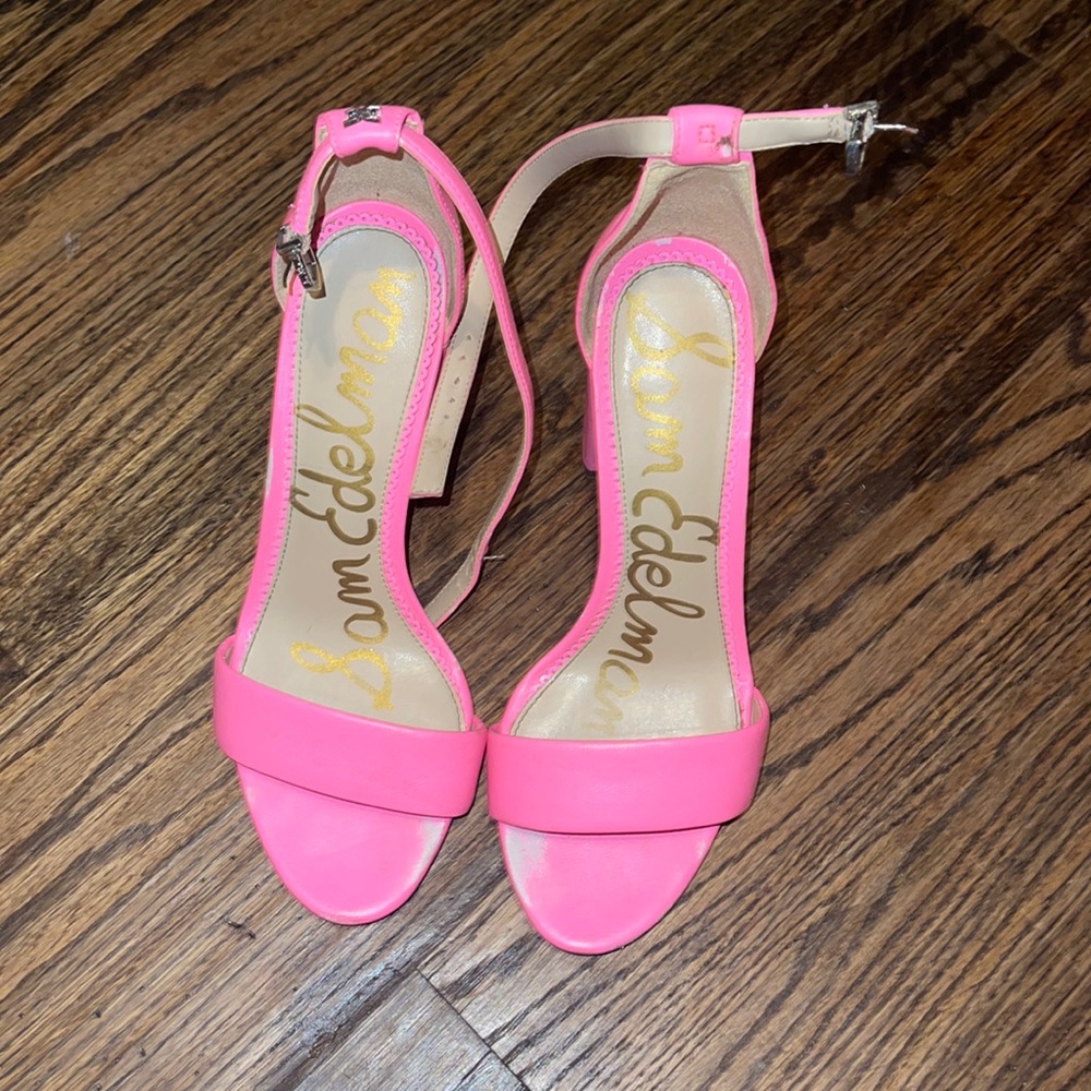 Neon pink heels
